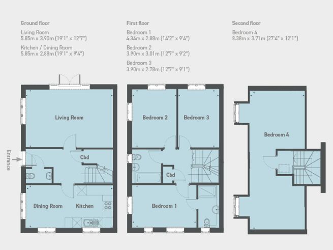 Floor plan, 4 bedroom house - artist's impression subject to change